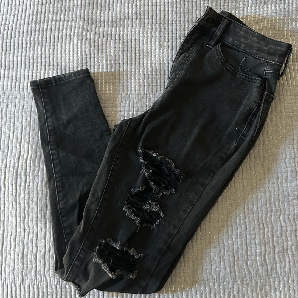 SO Black Ripped Skinny Jeans